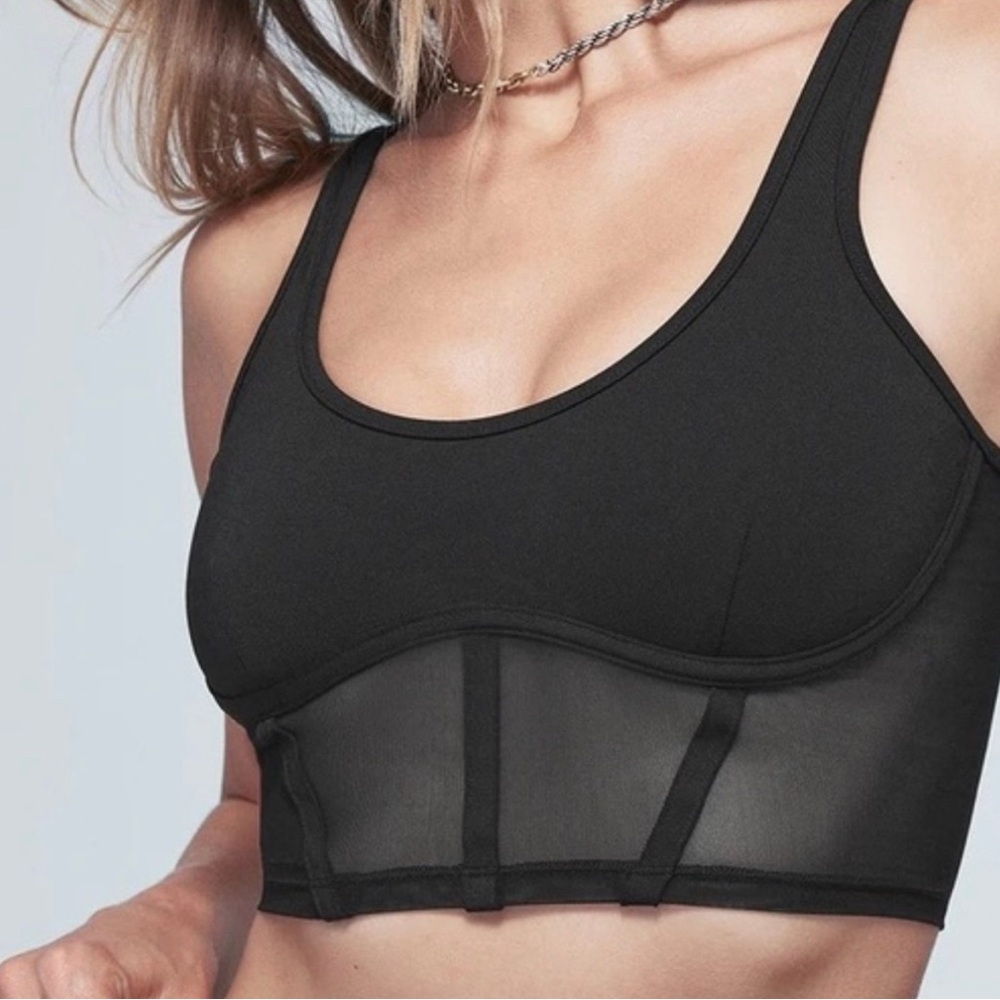 ALO Yoga Black Mesh Sports Bra Tank